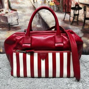Marc Jacobs Red and White Striped Women's Bag